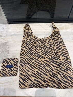 BAGGU baby Zebra-Print Reusable Tote - Black & Tan
